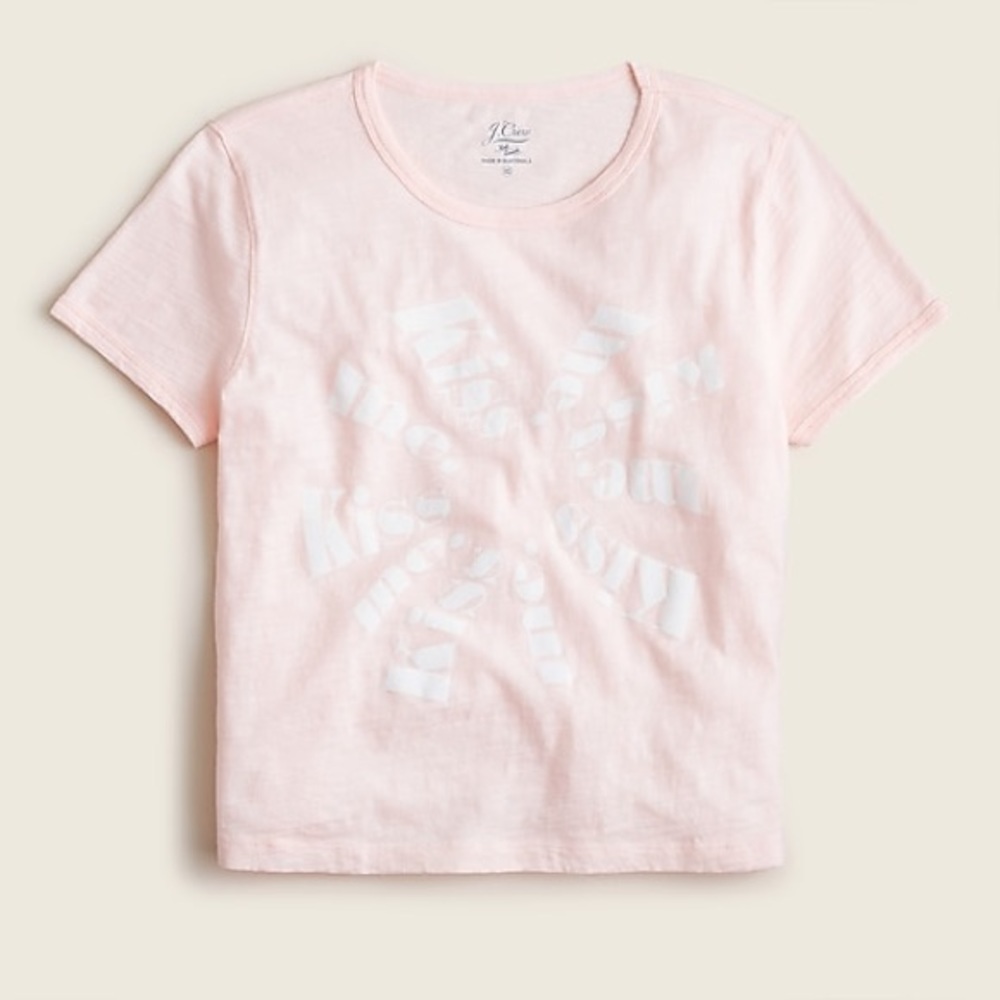 NWOT J Crew Fitted "Kiss Me" crewneck T-shirt L